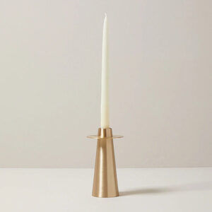 LARGE CONICAL TAPER CANDLE HOLDER, BRASS